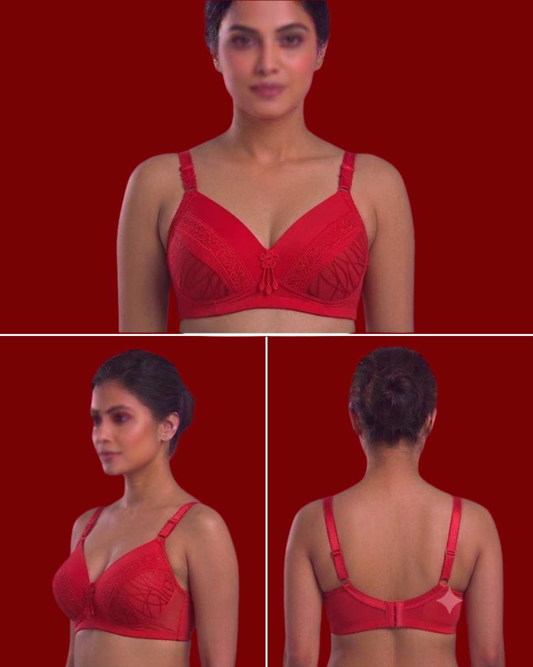 Women's D Cup Padded Bra – Full Coverage Non-Wired Heavy Bust Support