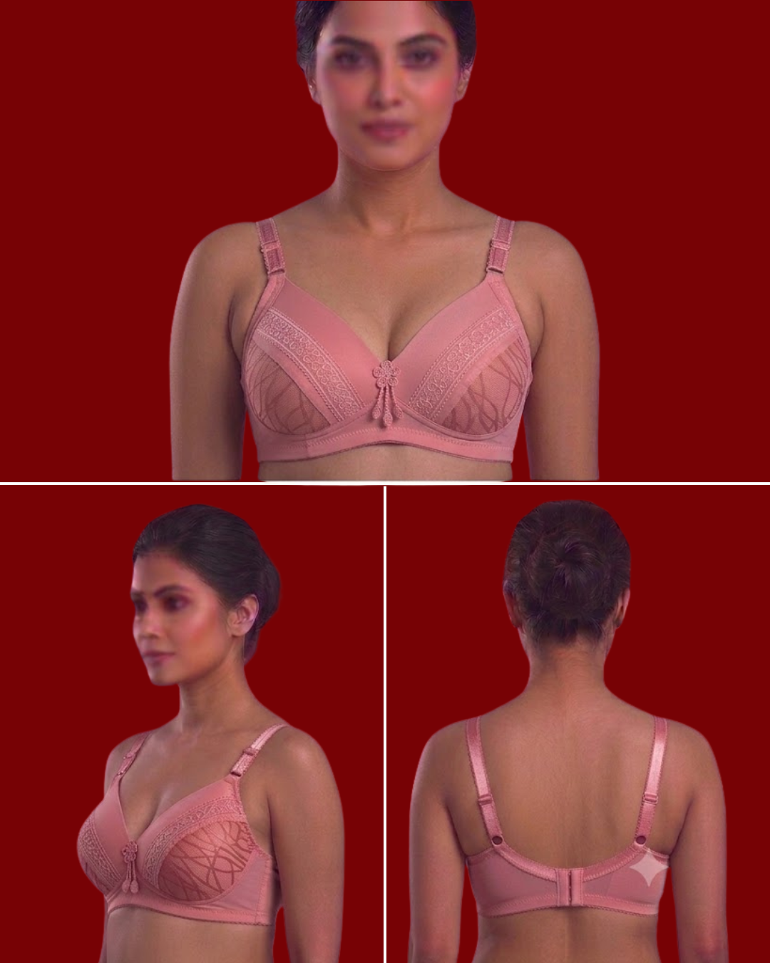 Women's D Cup Padded Bra – Full Coverage Non-Wired Heavy Bust Support