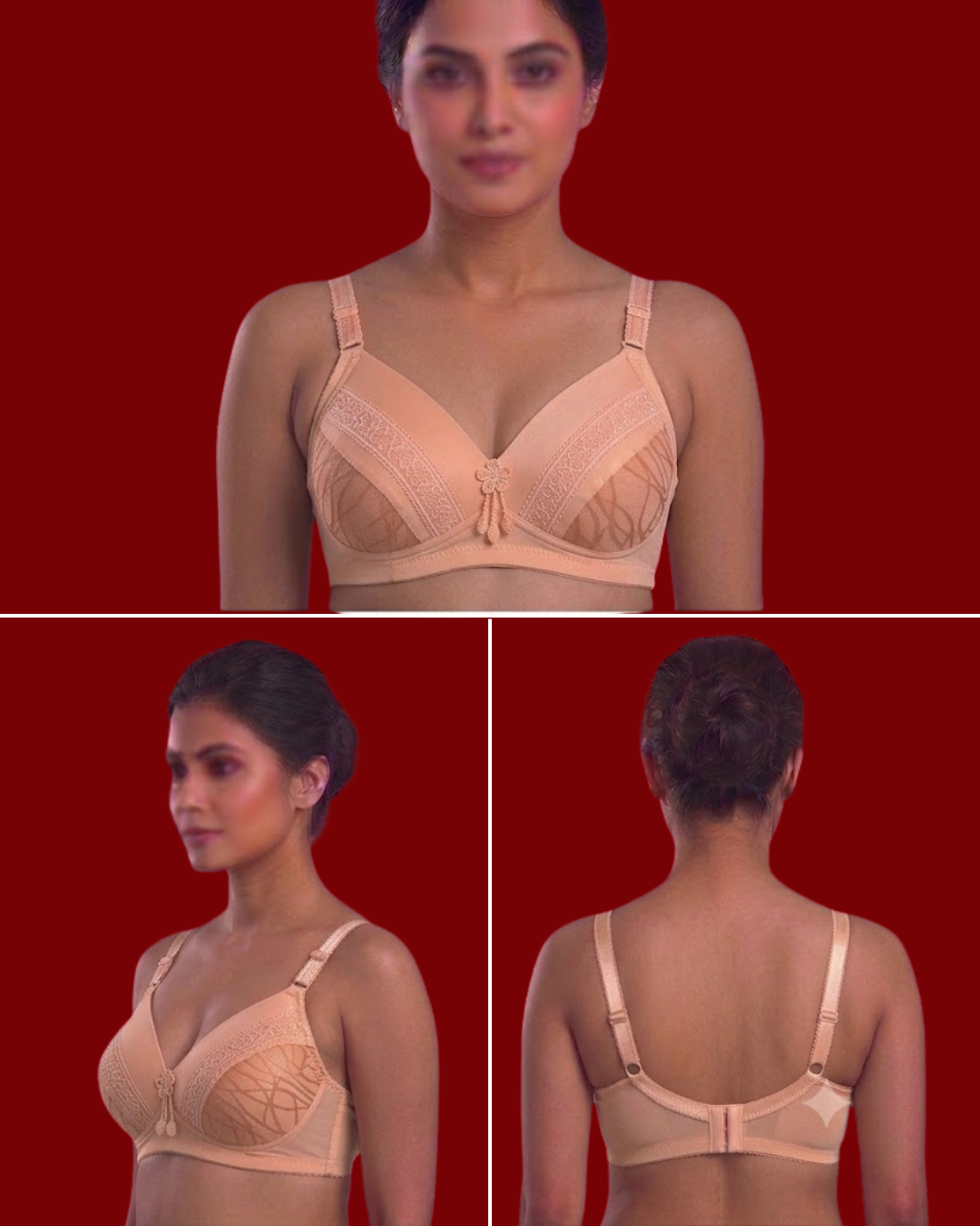 Women's D Cup Padded Bra – Full Coverage Non-Wired Heavy Bust Support