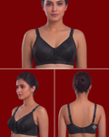 Women's Front Open Button Padded Bra – Seamless Full Coverage Push Up Comfort Support