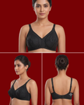 White Mesh Panel Cotton Bra – Full Coverage Non-Padded Everyday Support