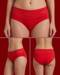Women's Elegant Floral Lace Waist Briefs – Comfortable Soft Cotton Underwear