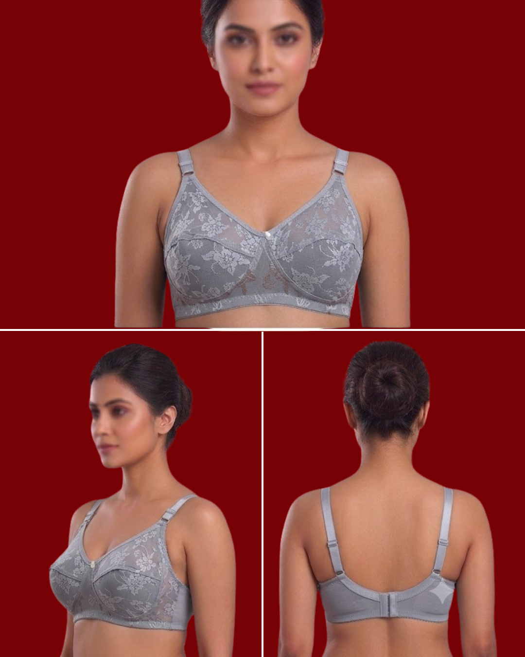 Breathable Soft Net Bra – Non-Padded Wire-Free Full Coverage
