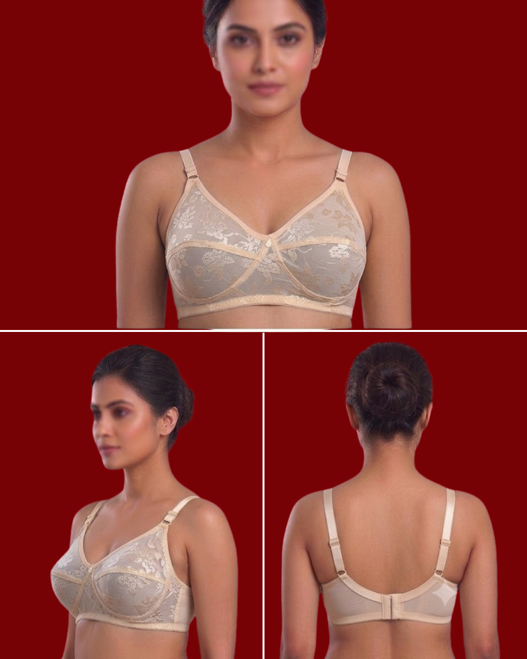 Breathable Soft Net Bra – Non-Padded Wire-Free Full Coverage