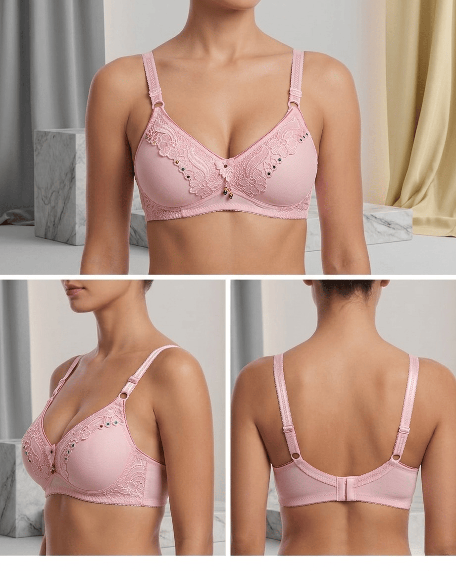 Embroidered Padded Bra for Women | Comfortable Full Coverage