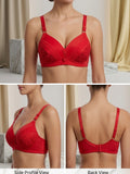 Lady Layers embroidered lace push-up bra in a flattering lifted design.